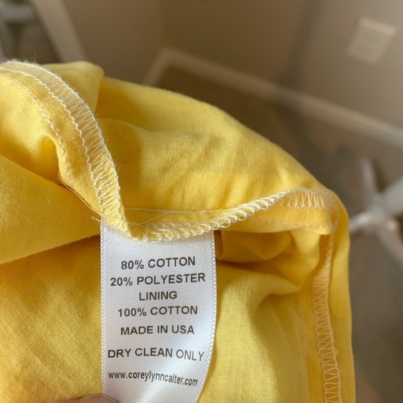 Anthropologie Corey Lynn Calter Yellow Lace Halter Neck Dress Size 2 - Picture 6 of 6